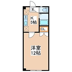 Latournet.un 1Kの間取図画像