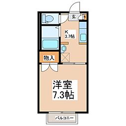 フレグランスさとみ 1Kの間取図画像