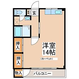 シティーA ワンルームの間取図画像