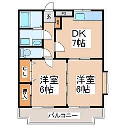 アシスト上田マンション 2DKの間取図画像