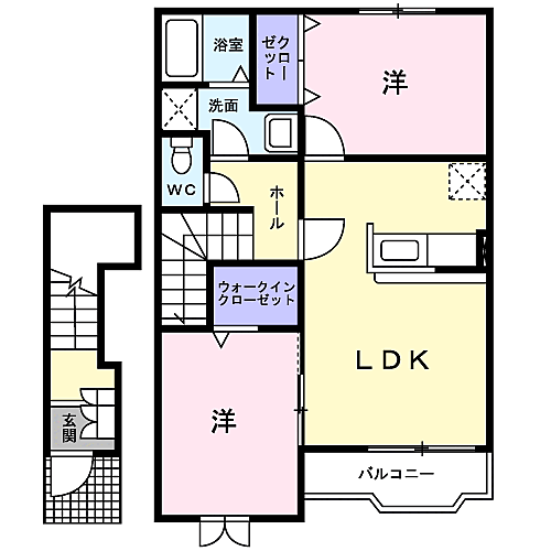 プロムナードＢ 202｜静岡県富士宮市淀師(賃貸アパート2LDK・2階・58.80㎡)の写真 その2