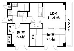 フィリシティ21 2LDKの間取図画像