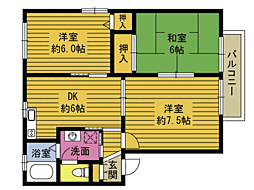エクレール三佐B 3DKの間取図画像