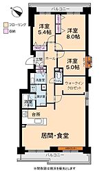 パークアベニュー参番館Eコート 3LDKの間取図画像