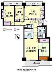 森林公園パークハウス西五番街C棟 4LDKの間取図画像