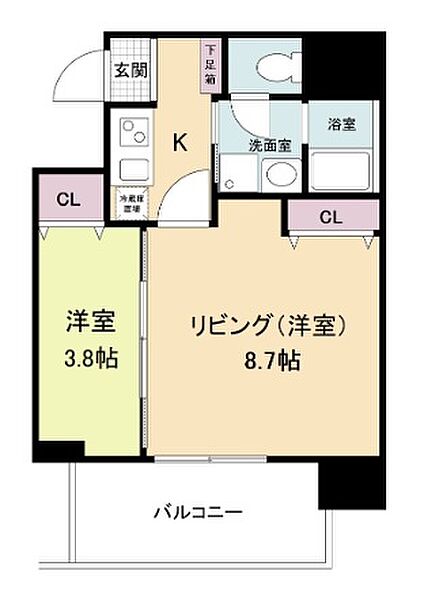 大阪府大阪市天王寺区玉造本町(賃貸マンション2K・3階・34.26㎡)の写真 その2