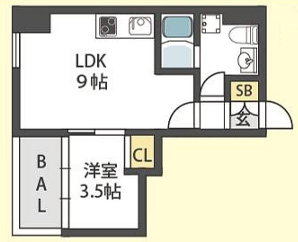 大阪府大阪市中央区日本橋2丁目(賃貸マンション1LDK・6階・32.90㎡)の写真 その2