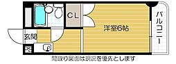 東洋ライオンズマンション野田 1Kの間取図画像