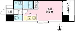 エクセレント上新18 ワンルームの間取図画像