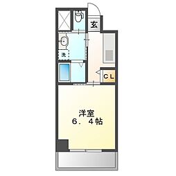 ワイズタワー新栄 1Kの間取図画像