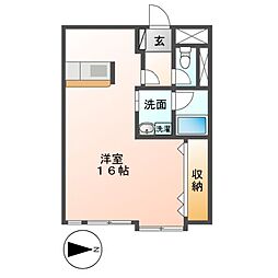 第8レオンビル ワンルームの間取図画像