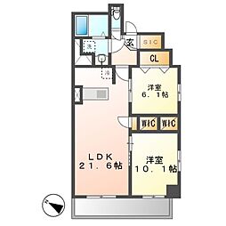 JMF-Residence名駅南 2LDKの間取図画像