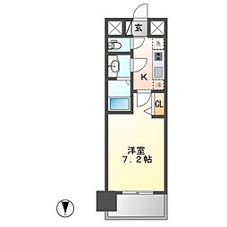 メイクスデザイン鶴舞 10階1Kの間取り