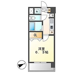 プレサンス名古屋城前ラバンカ 1Kの間取図画像