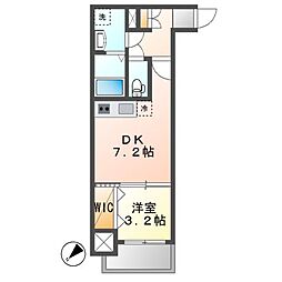 CREST TAPP東別院 1DKの間取図画像