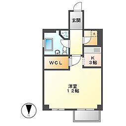 シュタットメゾン2 1Kの間取図画像