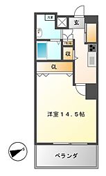 M・Mレジデンス 1Kの間取図画像