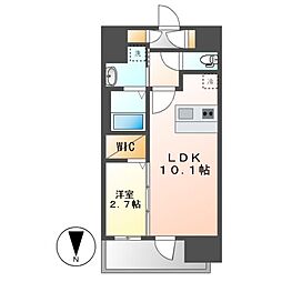 エステムコート名古屋TWINEAST 1LDKの間取図画像