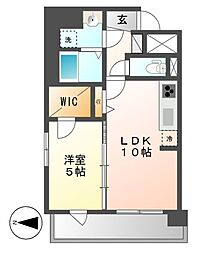 クリスタル丸の内 1LDKの間取図画像