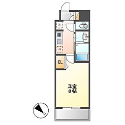 エステムコート名古屋グランツ 1Kの間取図画像