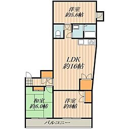 明幸ハイツ 3LDKの間取図画像