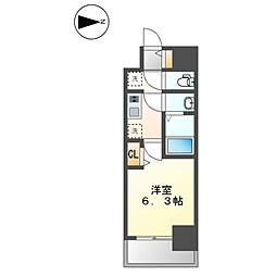 MAXIV大須観音 1Kの間取図画像