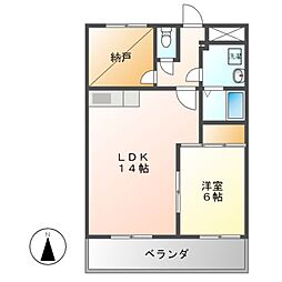 橘AKビル 1SLDKの間取図画像