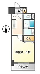 レジディア高岳 1Kの間取図画像