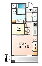 アーレックス丸の内 1LDKの間取図画像