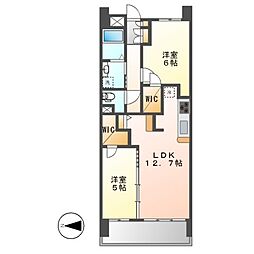 S-RESIDENCE茶屋ヶ坂EAST 2LDKの間取図画像