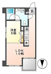 クロサスレジデンス徳川園 1LDKの間取図画像
