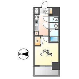 ディアレイシャス名古屋大須通 1Kの間取図画像