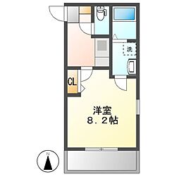 リブレア大幸 1Kの間取図画像