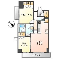 プライムメゾン高見 2LDKの間取図画像