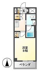 レジディア高岳 1Kの間取図画像