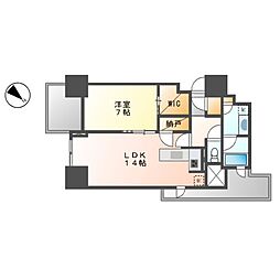 プラウドタワー名駅 1LDKの間取図画像