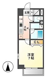 CITYSPIRE名駅前 1Kの間取図画像