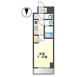 ディアレイシャス尾頭橋 1Kの間取図画像