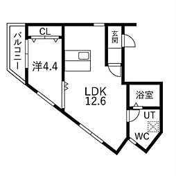 LeGioie太閤通駅4 1LDKの間取図画像