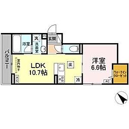 GRAND D-ROOM大秋 1LDKの間取図画像