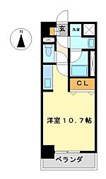 レジディア高岳 ワンルームの間取図画像