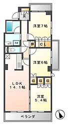 パークアクシス白壁 3LDKの間取図画像