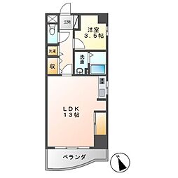 グリーンハイツ新道 1LDKの間取図画像