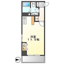アルドゥ6 ワンルームの間取図画像