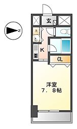 AXIS桜通内山 1Kの間取図画像