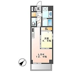 グランデューク松原クオーレ 1LDKの間取図画像