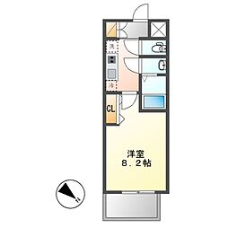 エステムコート名古屋グランツ 1Kの間取図画像