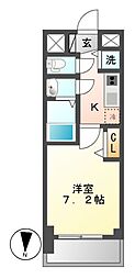 プレサンス丸の内雅殿 1Kの間取図画像