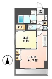プレステージ千種 1LDKの間取図画像