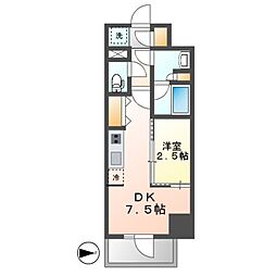 ルネフラッツ庄内通駅前 1DKの間取図画像